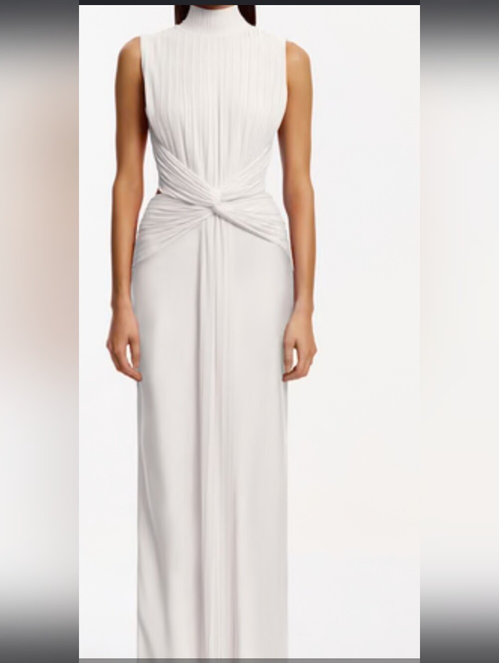 Sleeveless  Twist-Waist Maxi Dress